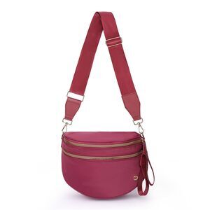 5606 Checkered Crossbody Bag Nylon Bum Bags Spacious Handbags Checkered